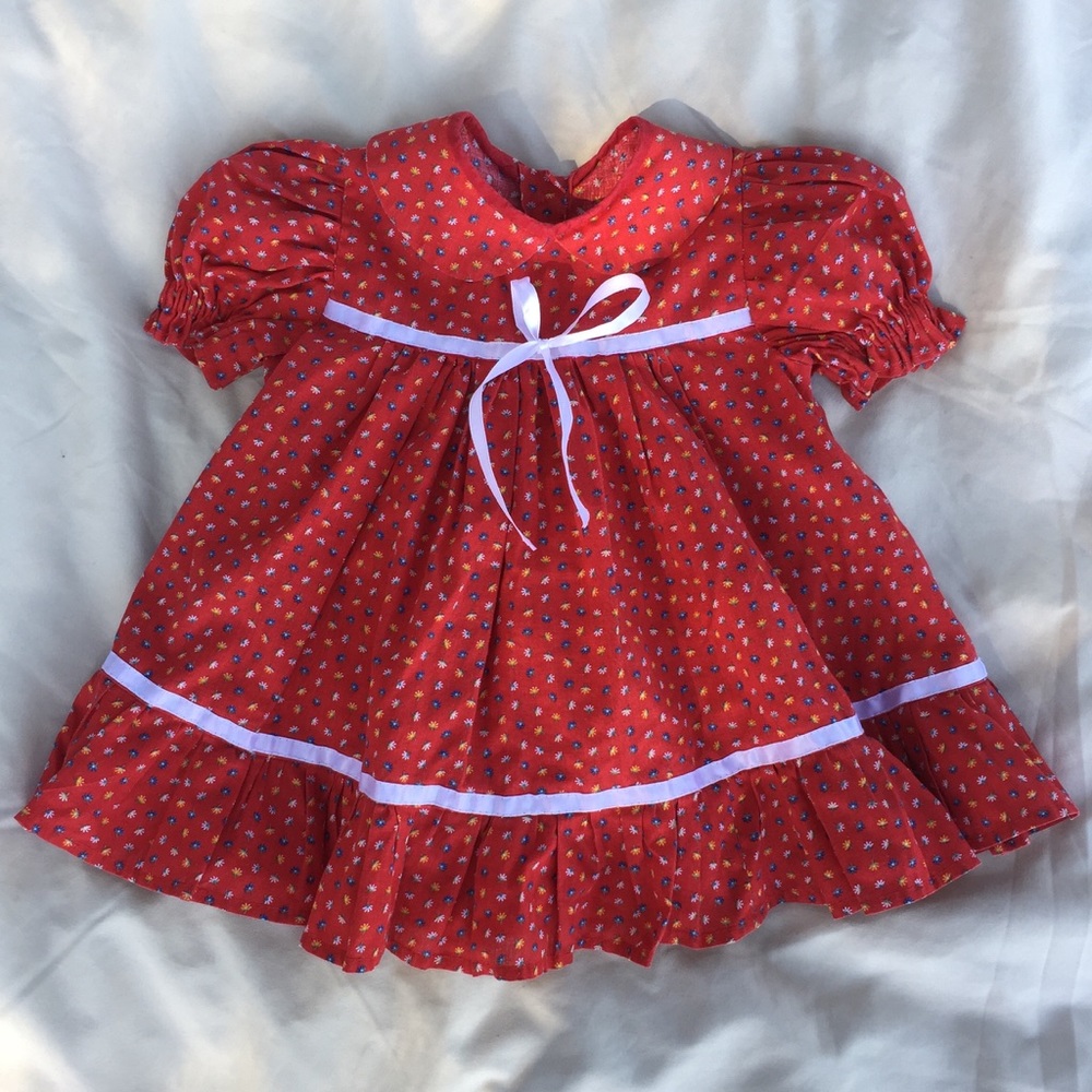 Vintage red floral dress